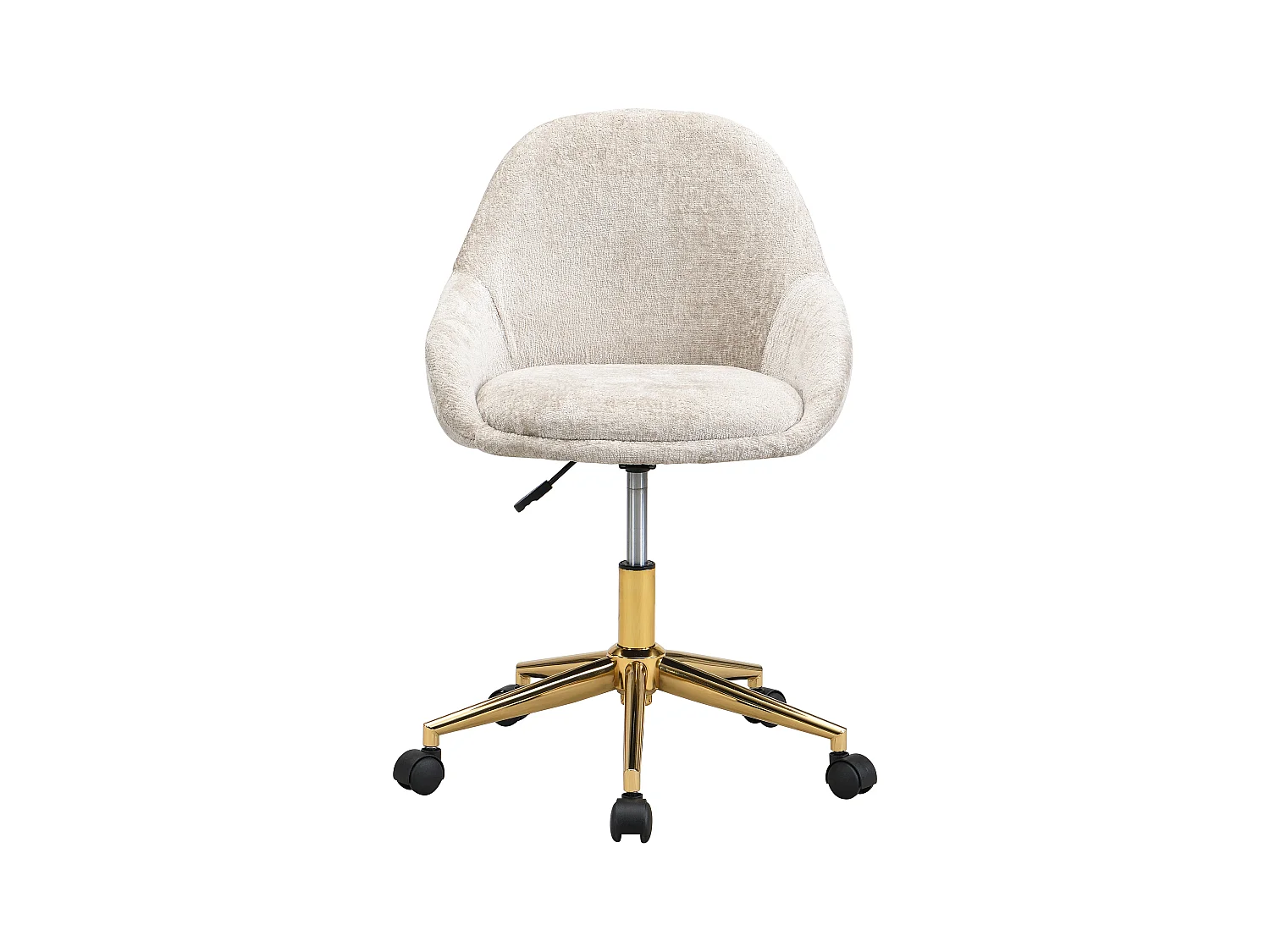 Kontorstol - Stof - Beige og guld - Højdejusterbar - NAODY
