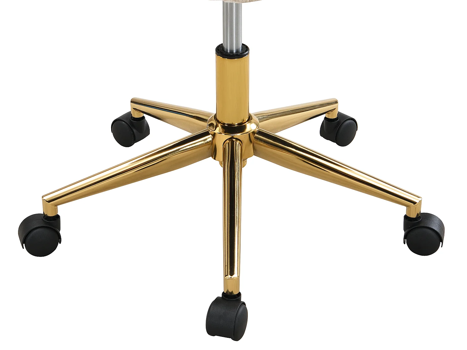 Kontorstol - Stof - Beige og guld - Højdejusterbar - NAODY