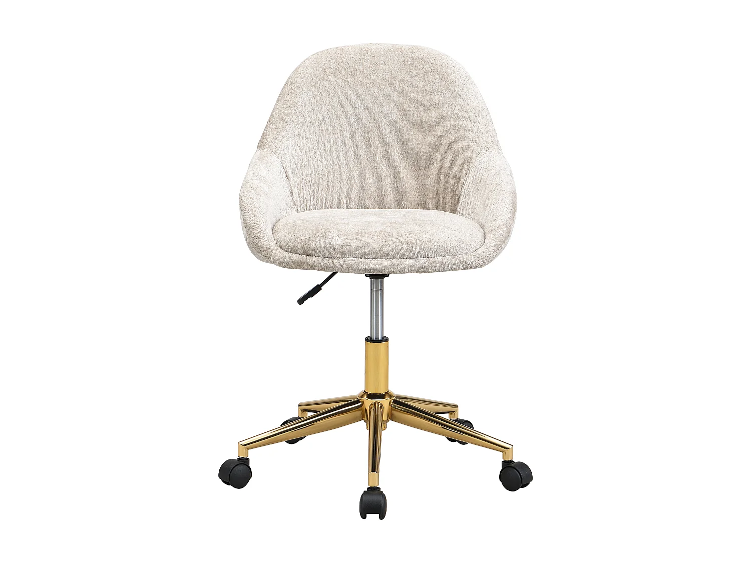 Chaise de bureau - Tissu - Beige et doré - Hauteur réglable - NAODY