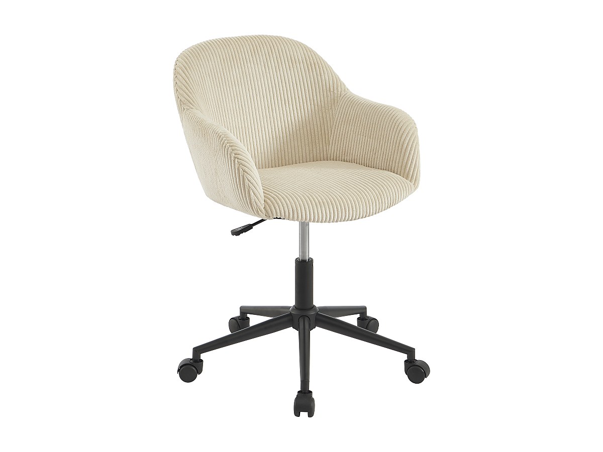 Bürostuhl - Cord-Velours - Creme - MARENZIA günstig online kaufen