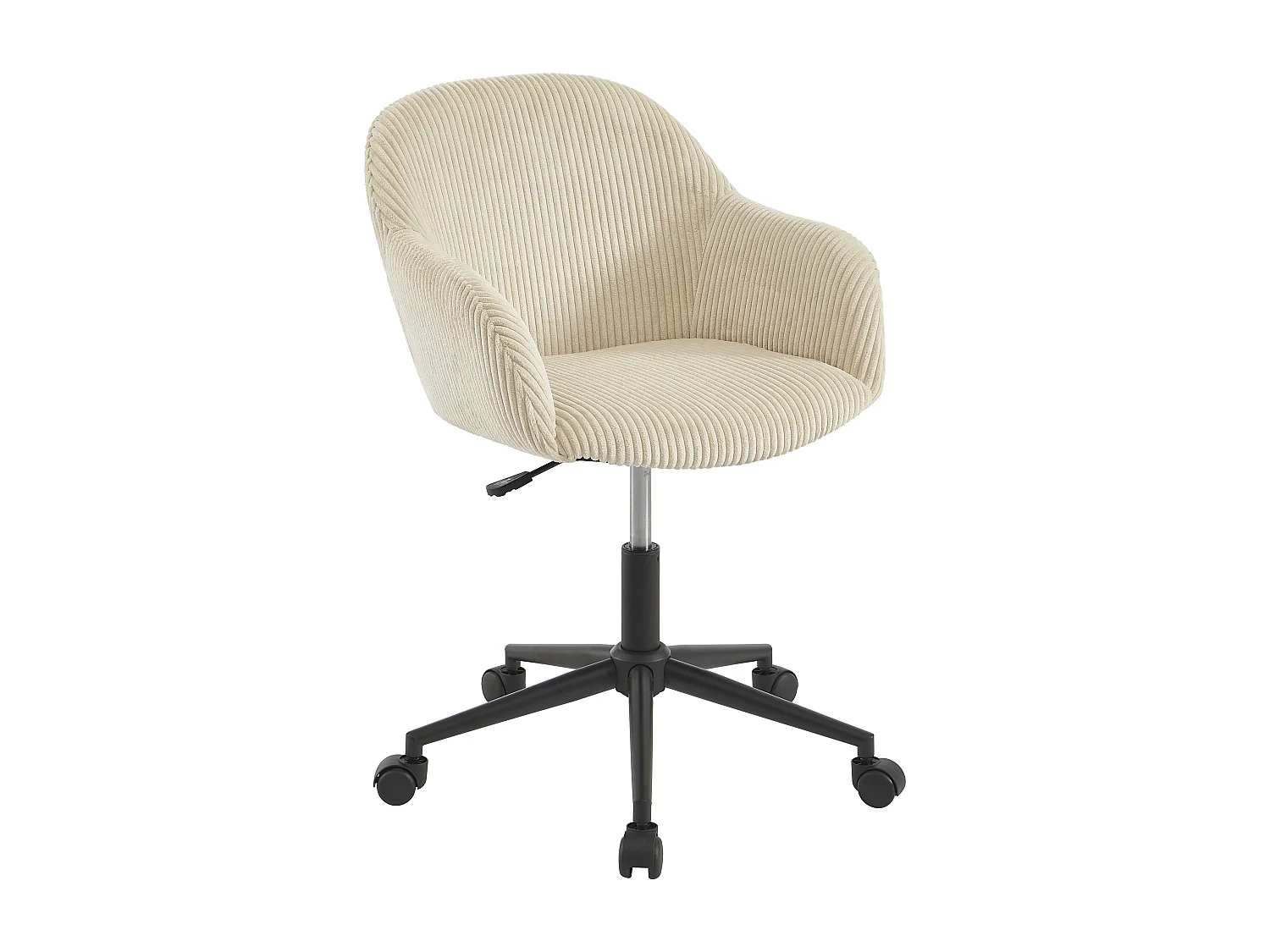 Chaise de bureau - Velours côtelé - Crème - MARENZIA