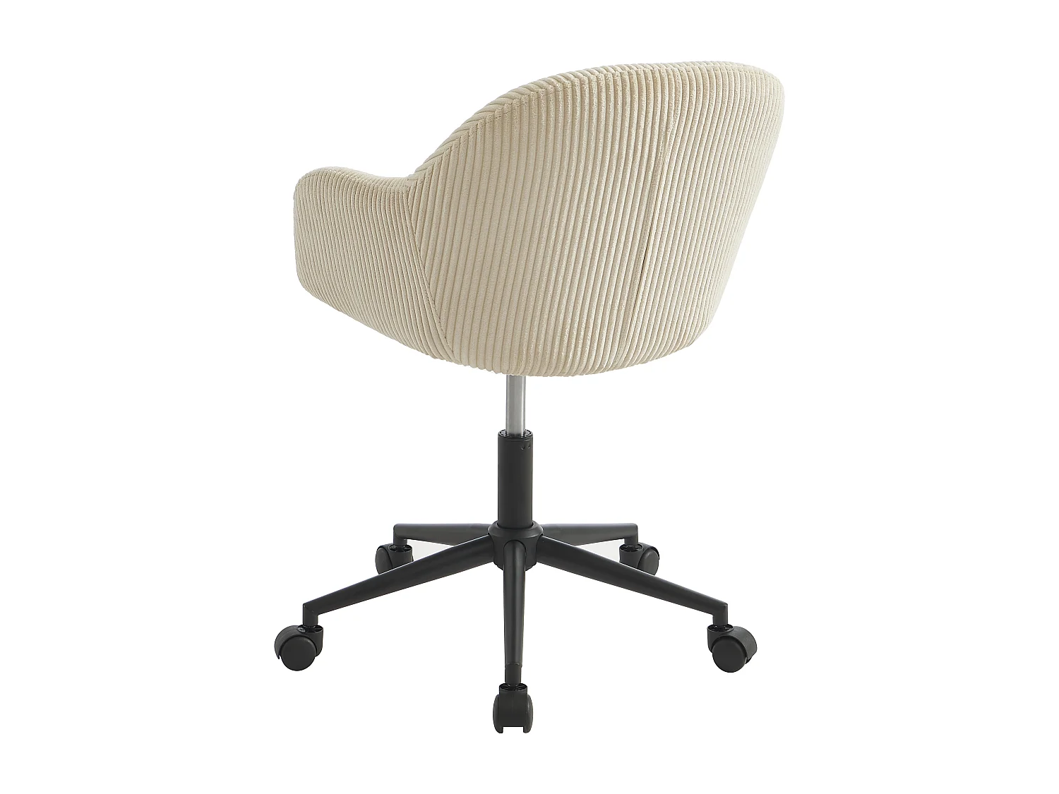 Chaise de bureau - Velours côtelé - Crème - MARENZIA