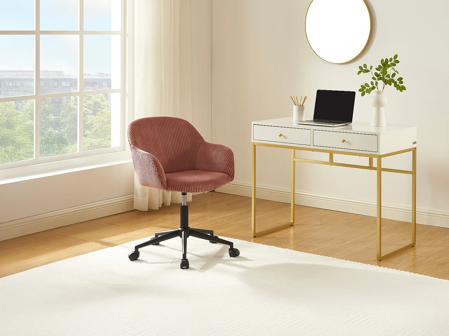 Silla de oficina - Pana - Rosa - MARENZIA