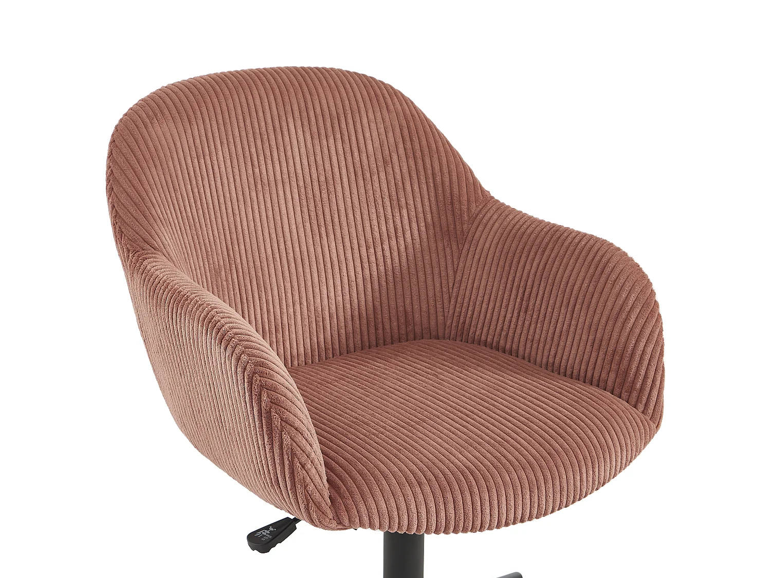 Chaise de bureau - Velours côtelé - Rose - MARENZIA