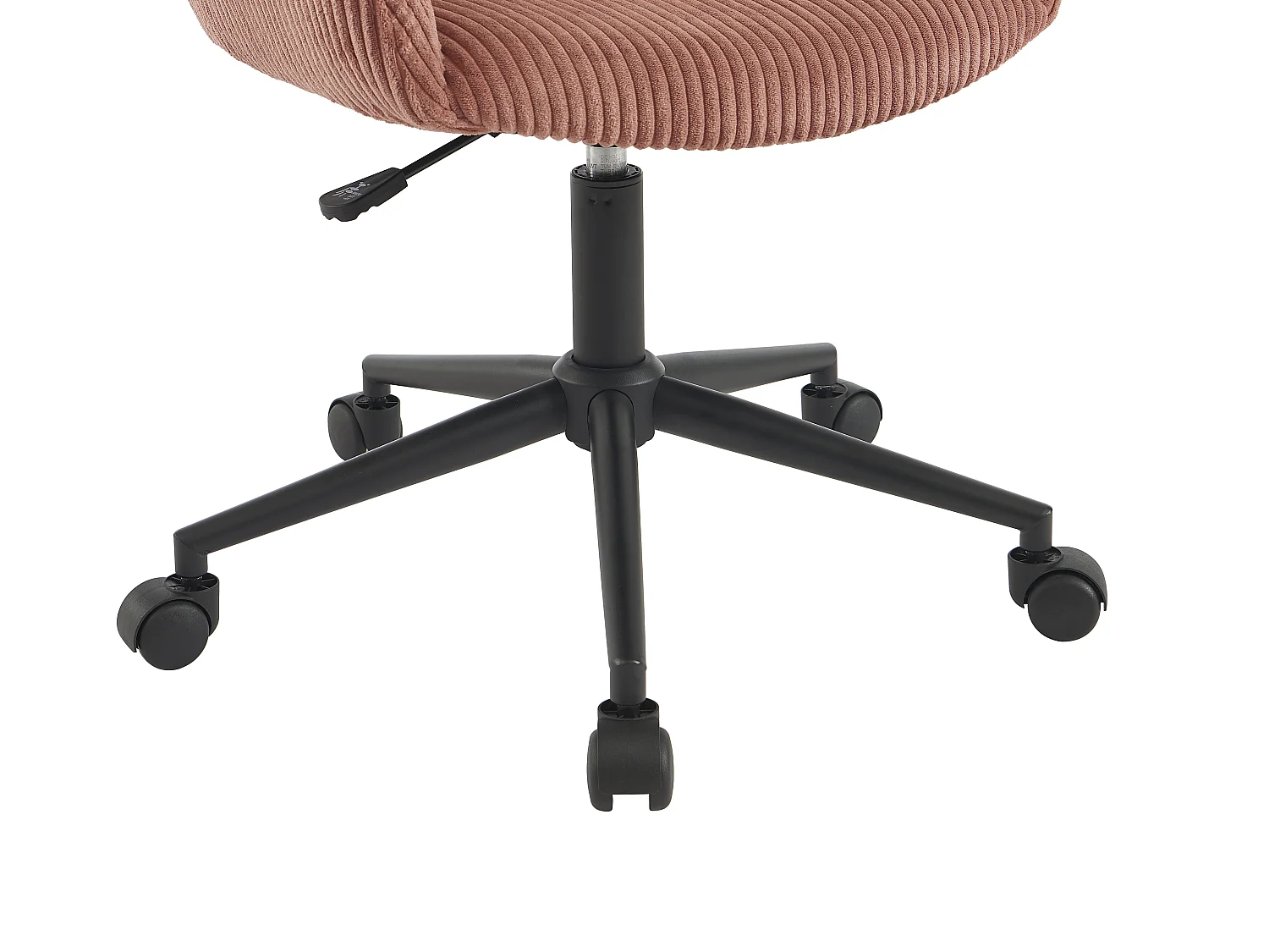 Chaise de bureau - Velours côtelé - Rose - MARENZIA