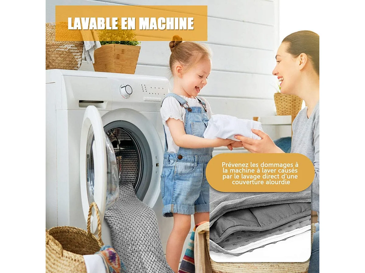 Verzwaarde deken 1,7 KG met zacht oppervlak, verzwaarde deken 152 x 203 cm grijs tegen slapeloosheid en stress