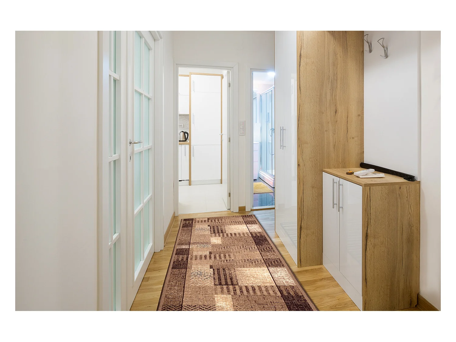 TAPIS DE COULOIR antidérapant ESSENZA beige 80x750 cm