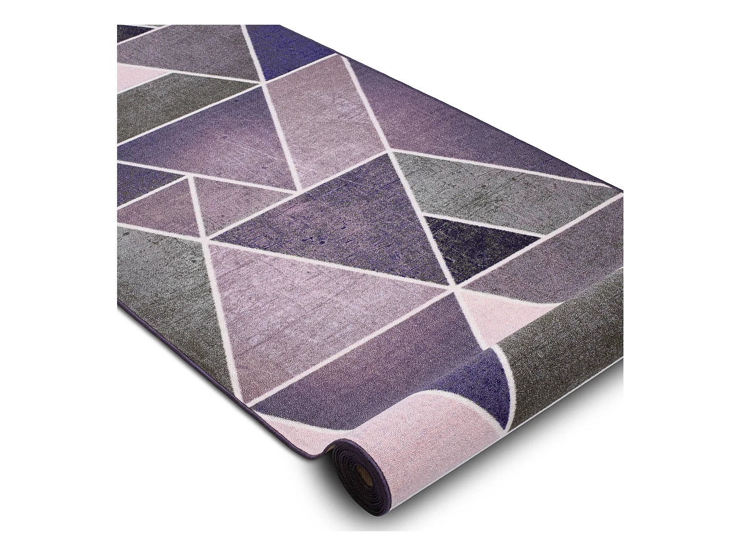 TAPIS DE COULOIR antidérapant TRIANGLES la gomme violet 110x690 cm