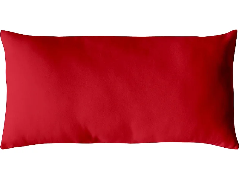 Coussin Déco Uni "Panama" 30x50cm Rouge