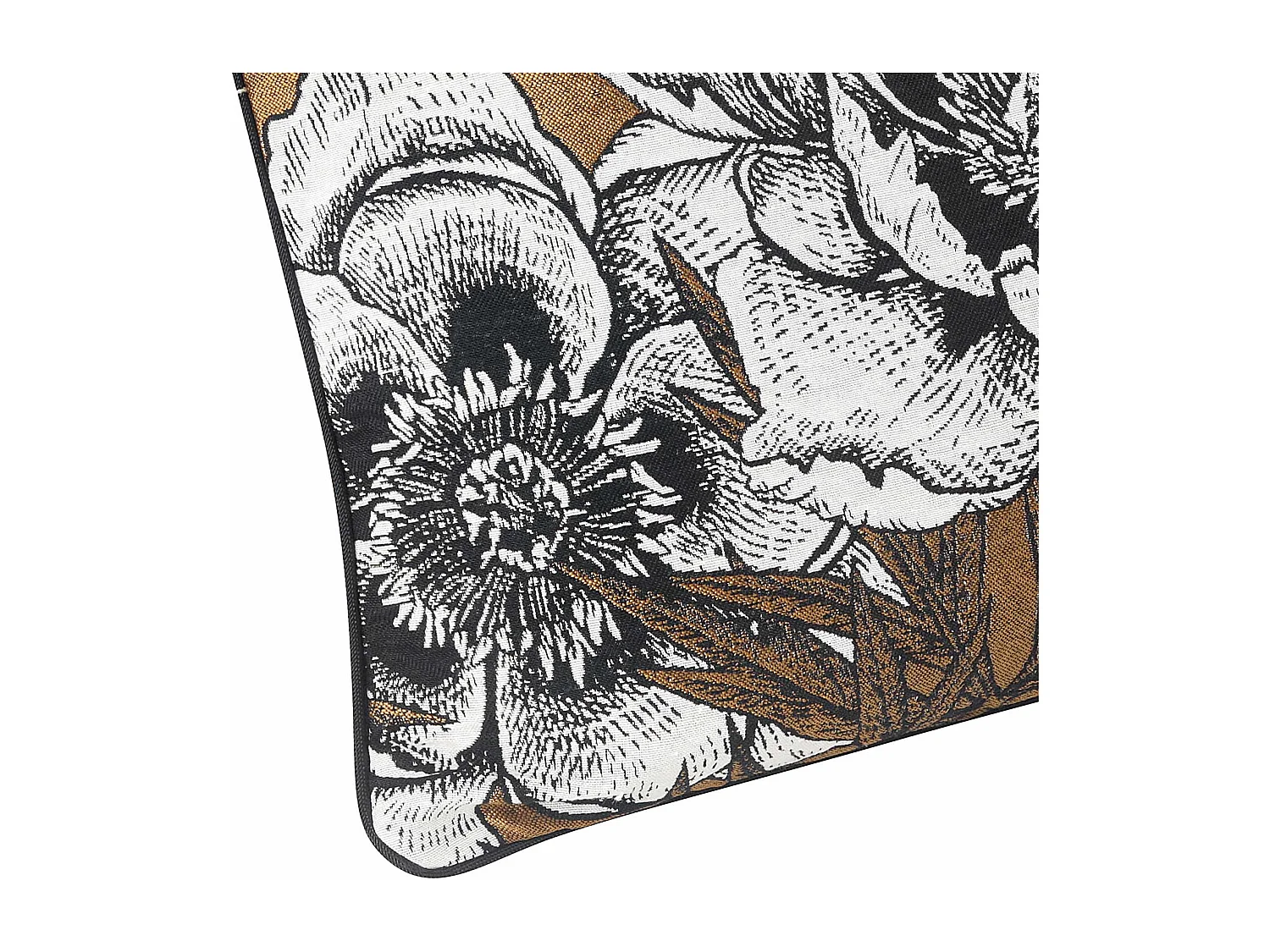 Cojín con ribete y estampado floral