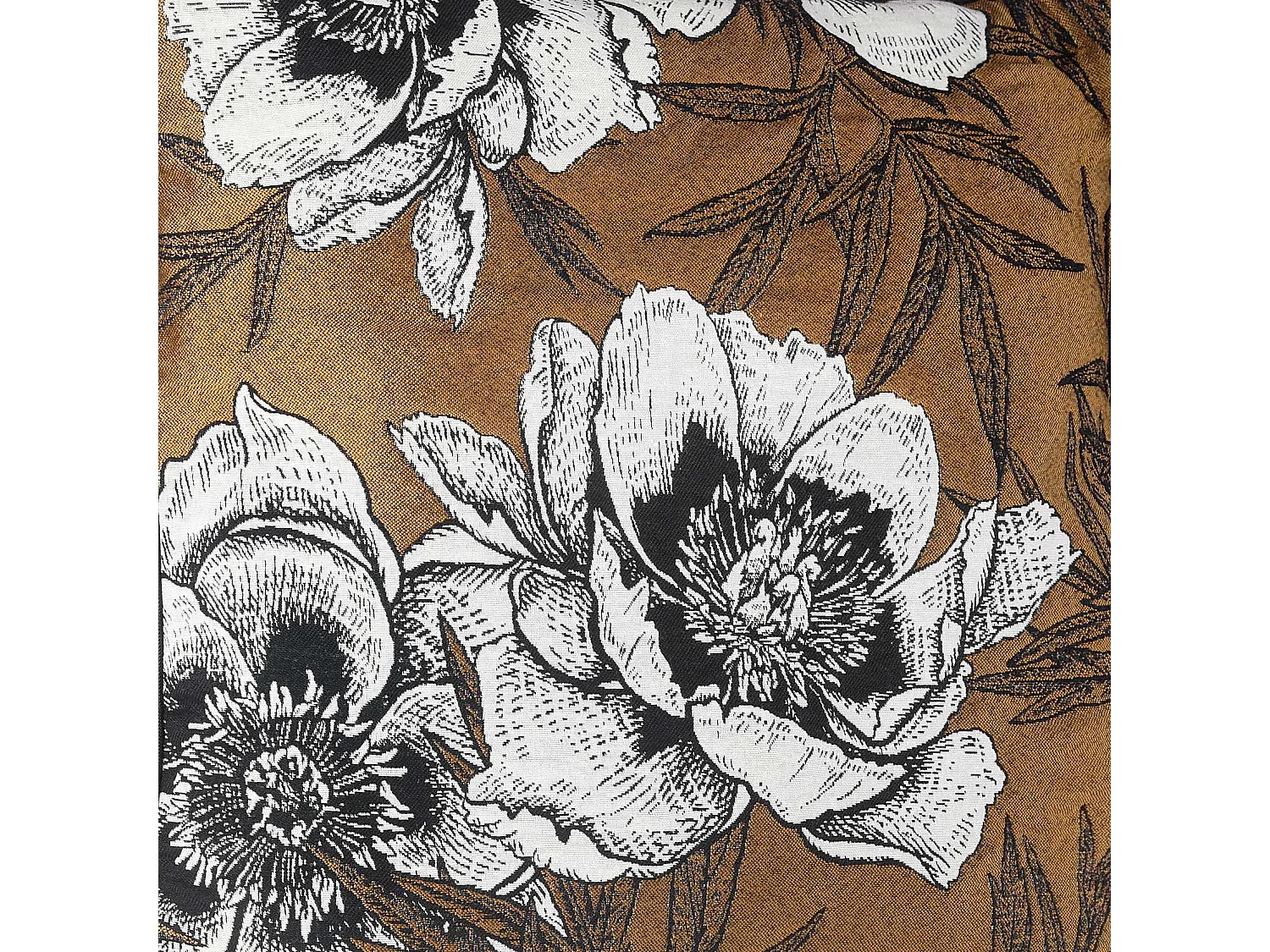 Cojín con ribete y estampado floral