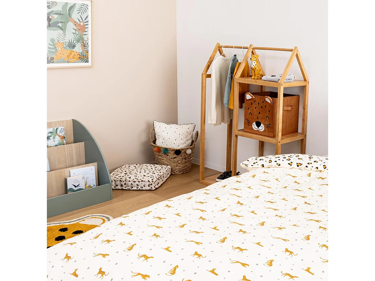 Coussin Déco Enfant "Léopard" 40x40cm Multicolore