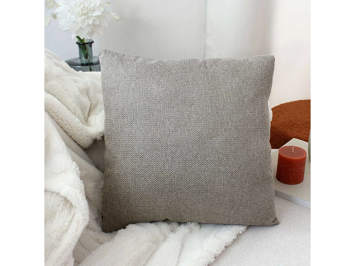 Coussin Déco en Velours "Lagarta" 40x40cm Taupe