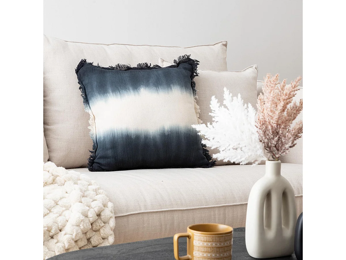 Coussin Déco Tie and Tye "Inuit Dreams" 40x40cm Bleu