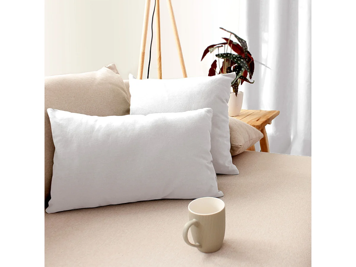 Coussin Déco Uni Déhoussable "Panama" 60x60cm Blanc