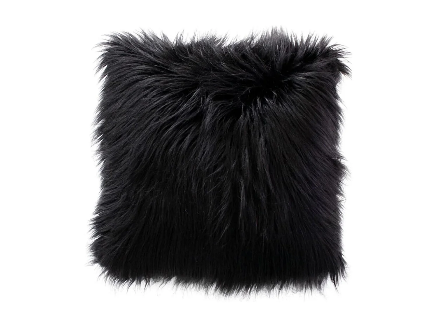 Coussin Déco Effet Fourrure "Epicéa" 45x45cm Noir