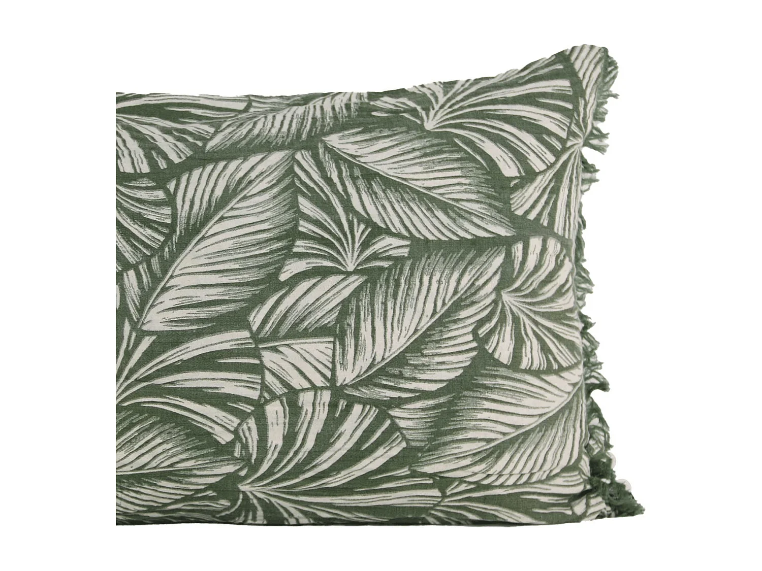 Coussin motif feuilles exotiques