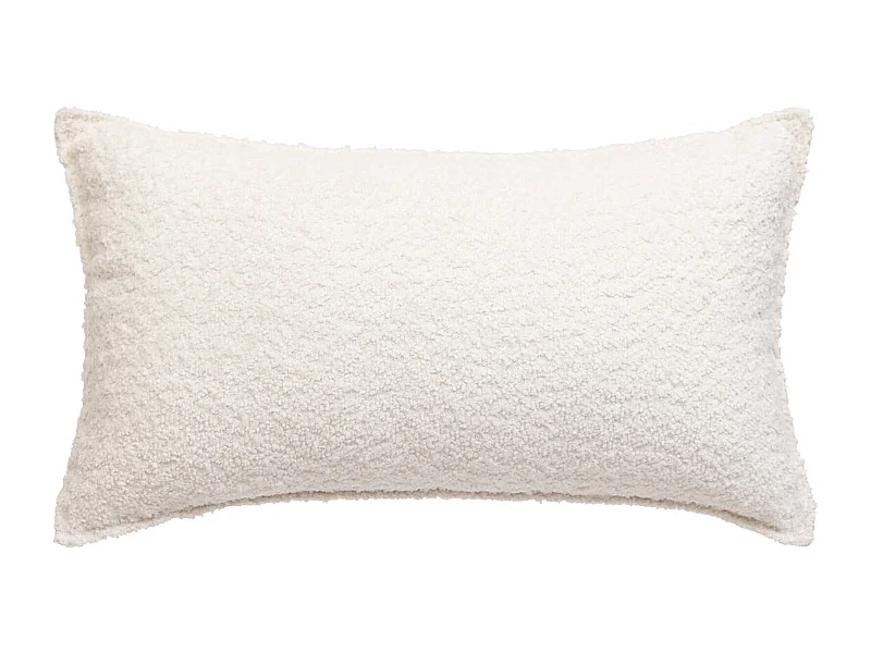 Coussin Déco Bouclette "Soana" 30x50cm Ivoire