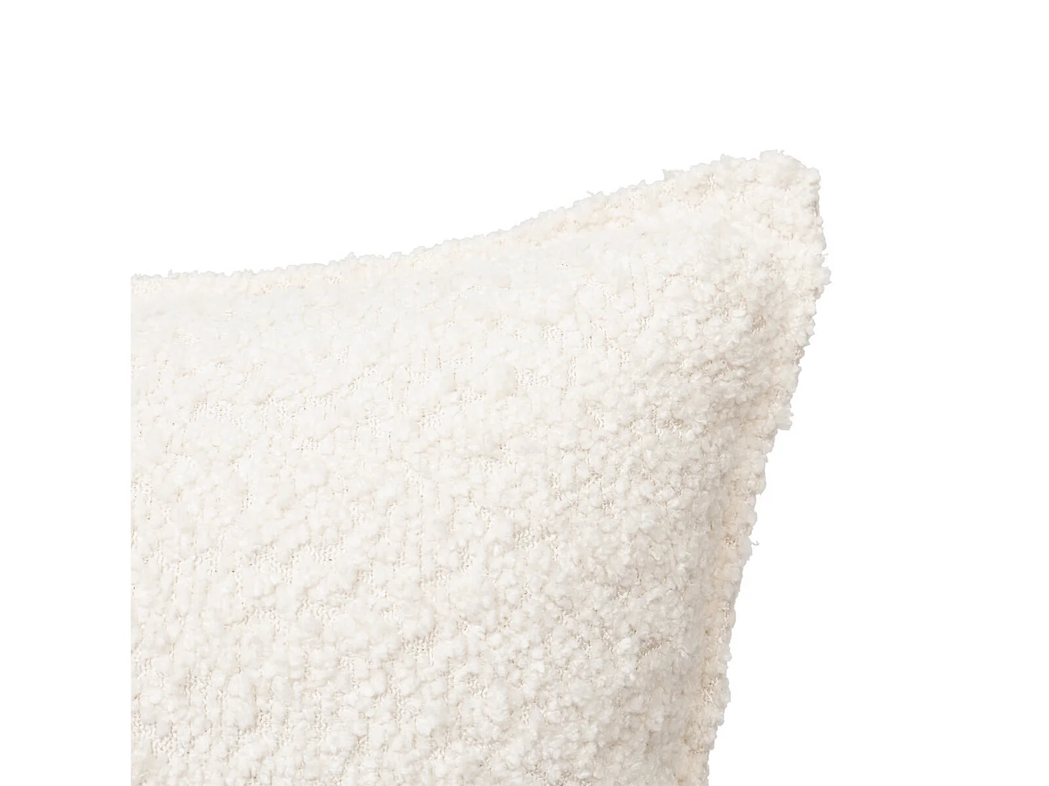 Coussin Déco Bouclette "Soana" 30x50cm Ivoire