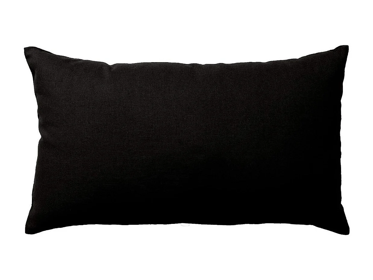 Coussin Déco Uni "Panama" 30x50cm Noir