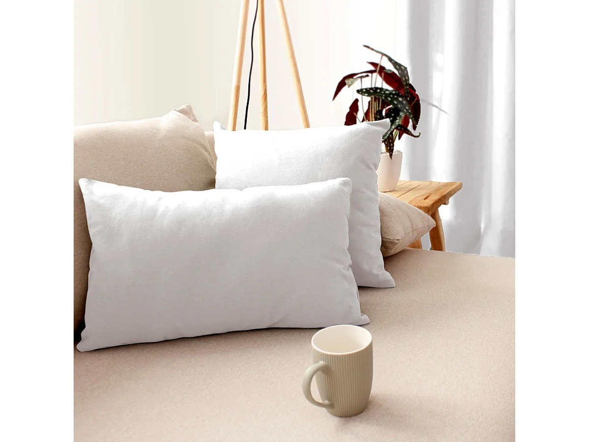 Coussin Déco Uni Déhoussable "Panama" 40x40cm Blanc
