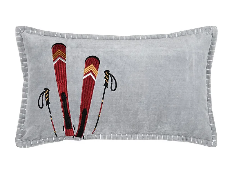 Cojín rectangular ski de terciopelo
