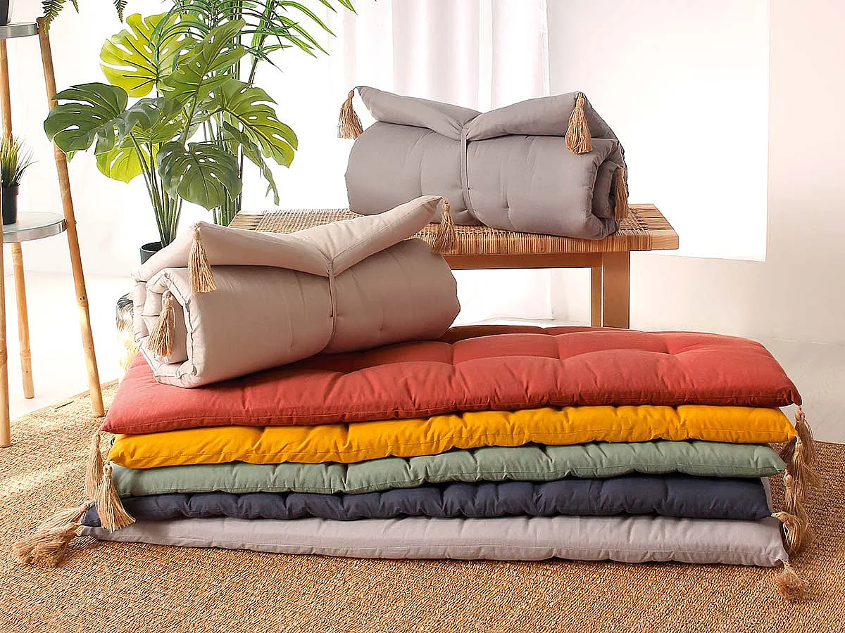 Matelas de Sol Futon Repliable "Panama" 60x120cm Gris Foncé