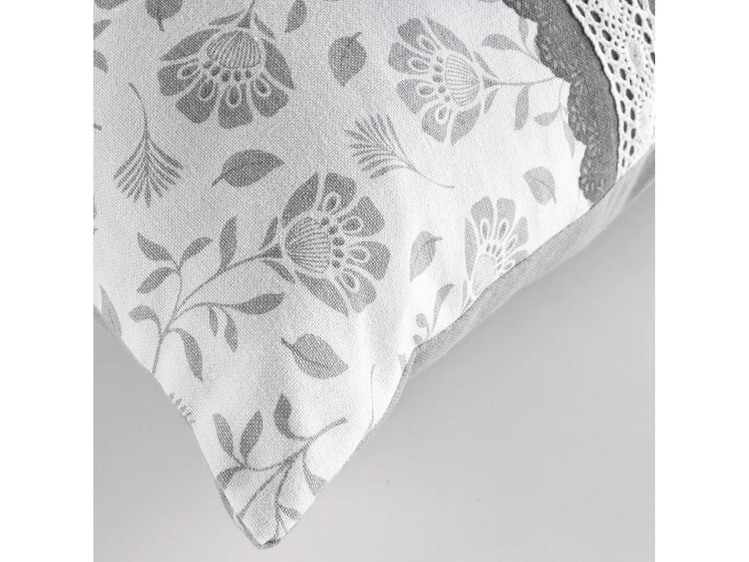 Coussin Déco Imprimé "Flavie" 40x60cm Gris