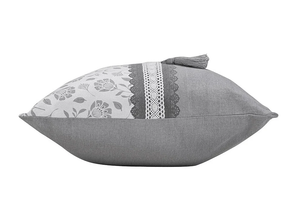 Coussin Déco Imprimé "Flavie" 40x60cm Gris