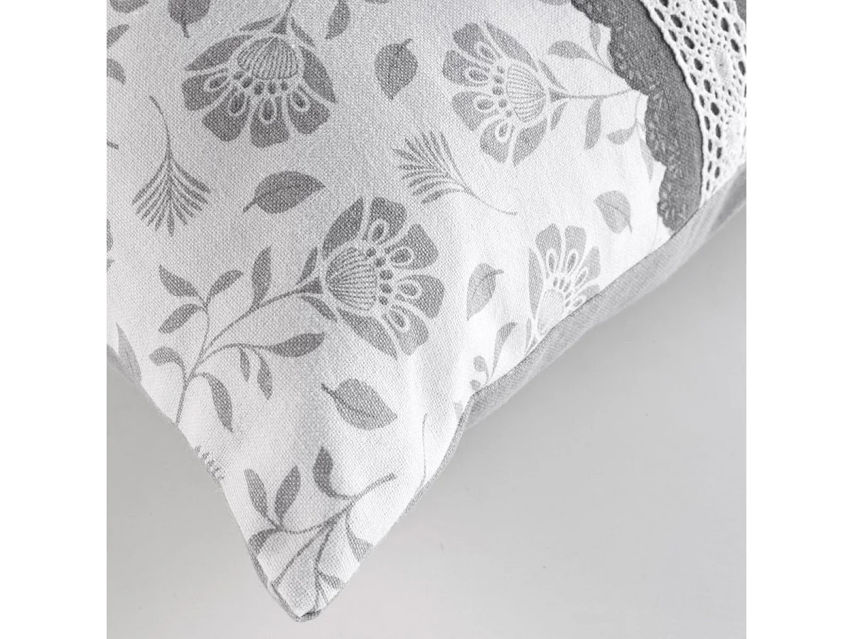 Coussin Déco Imprimé "Flavie" 40x60cm Gris