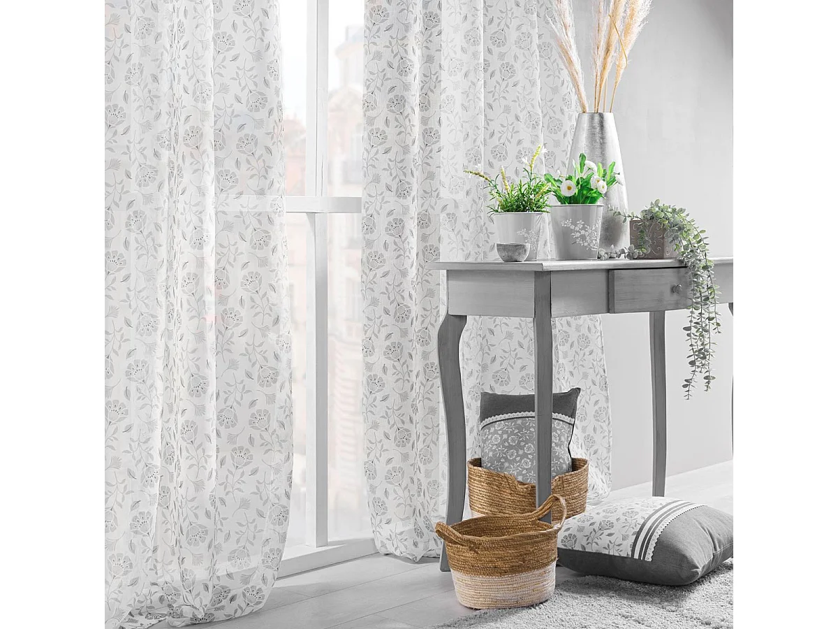 Coussin Déco Imprimé "Flavie" 40x60cm Gris