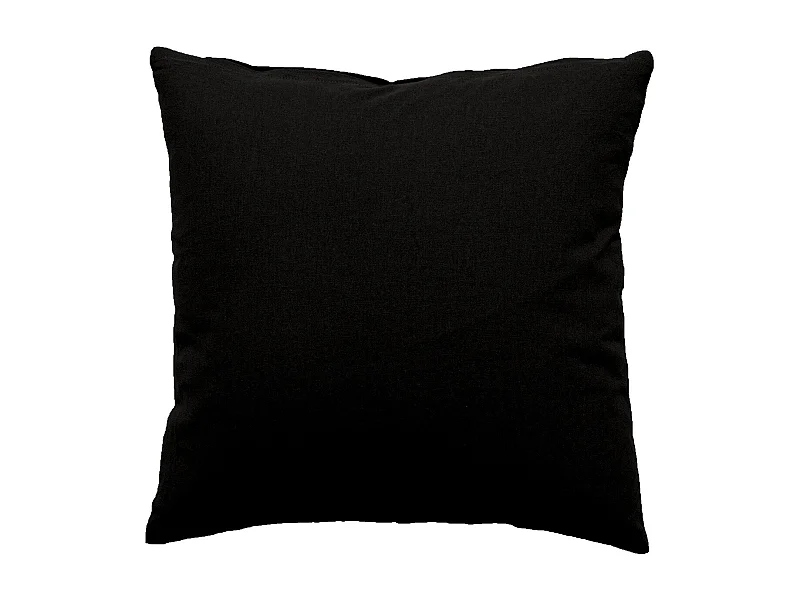 Coussin Déco Uni Déhoussable "Panama" 40x40cm Noir