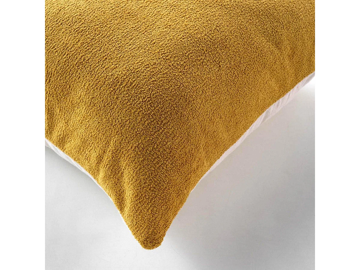Coussin Déco Bouclette "Tessa" 45x45cm Jaune