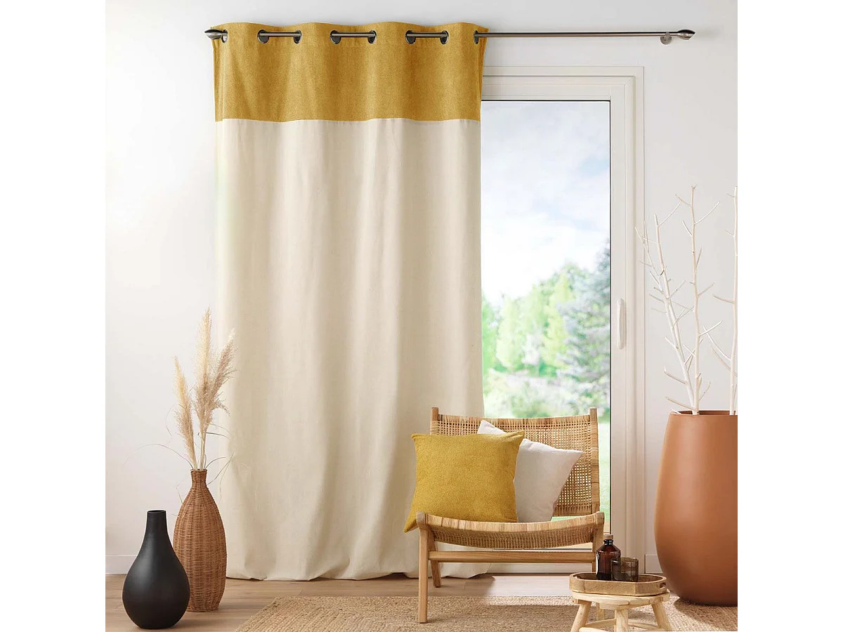 Coussin Déco Bouclette "Tessa" 45x45cm Jaune