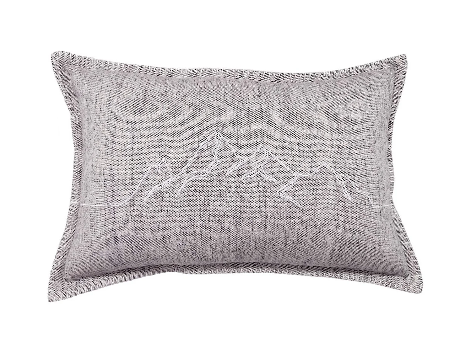 Coussin rectangulaire montagnes en coton brossé