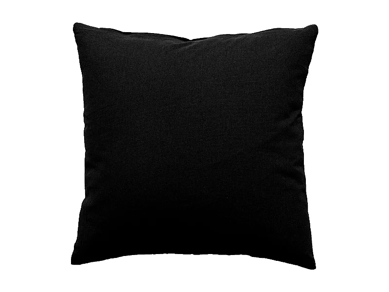Coussin Déco Uni Déhoussable "Panama" 60x60cm Noir