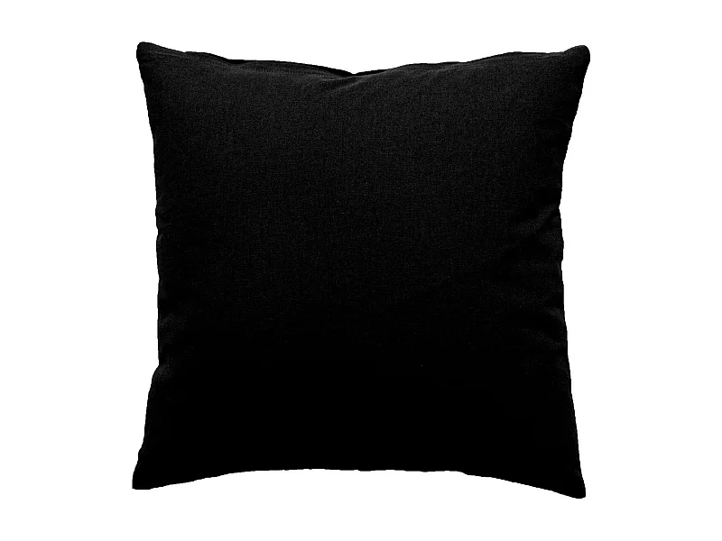 Coussin Déco Uni Déhoussable "Panama" 60x60cm Noir