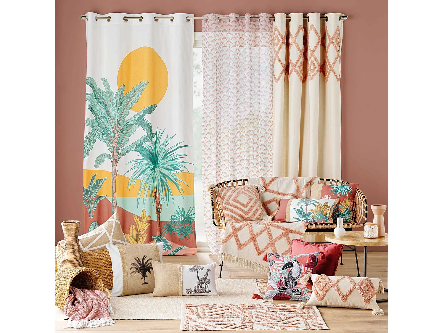 Coussin Déco en Jute "Asmara" 30x50cm Marron