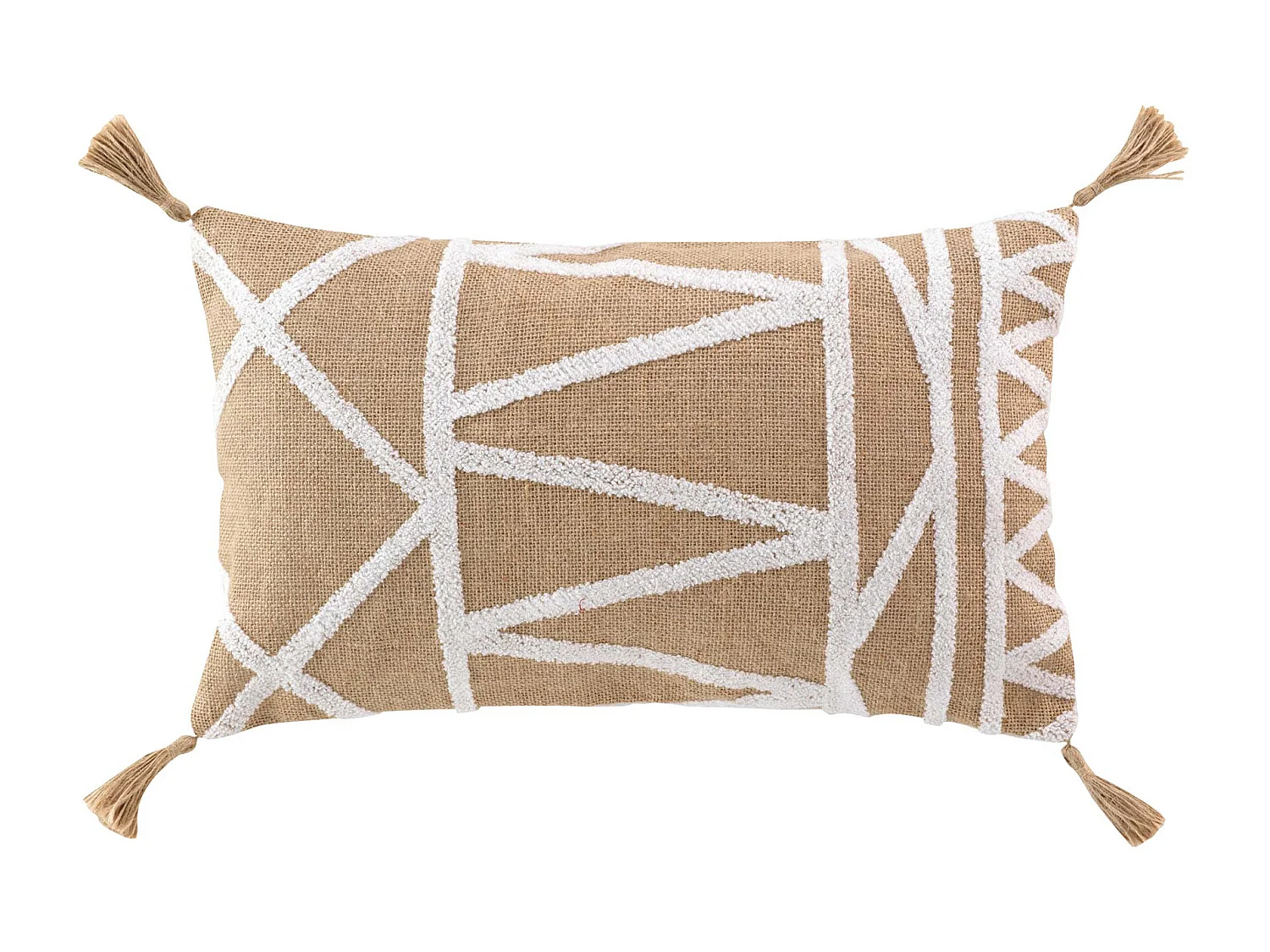 Coussin Déco en Jute "Asmara" 30x50cm Marron