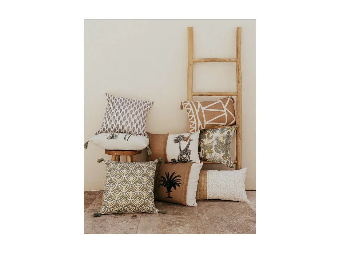 Coussin Déco en Jute "Asmara" 30x50cm Marron