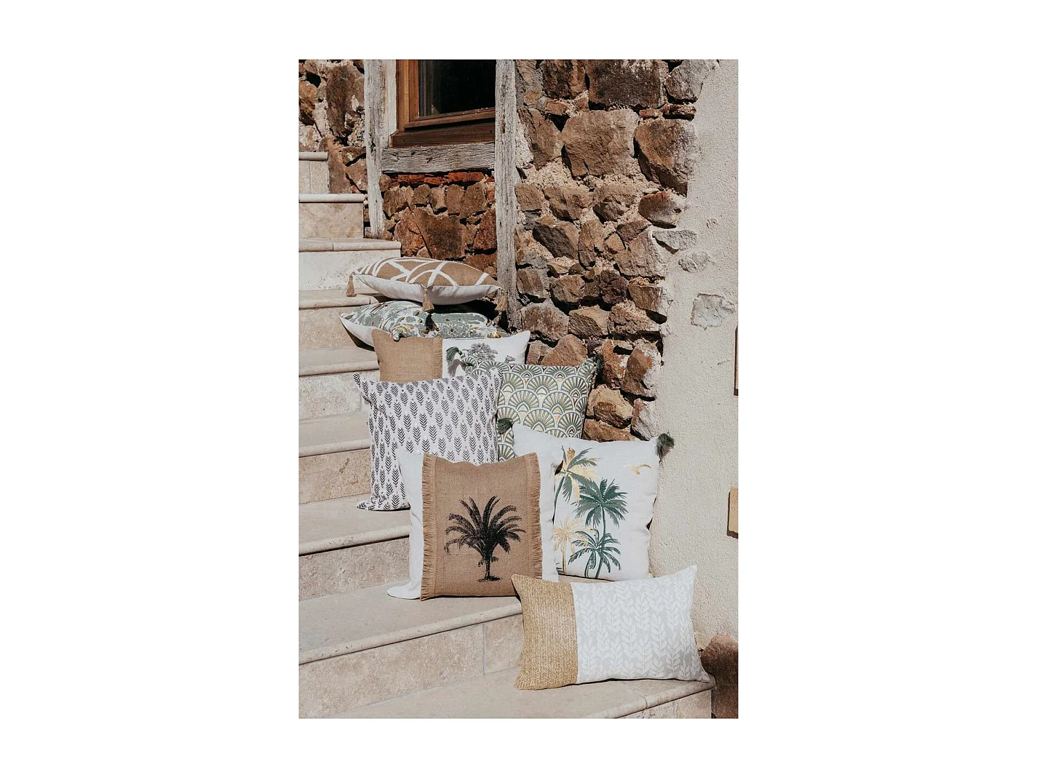 Coussin Déco en Jute "Asmara" 30x50cm Marron