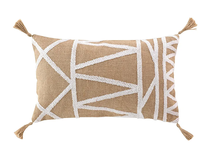 Coussin Déco en Jute "Asmara" 30x50cm Marron