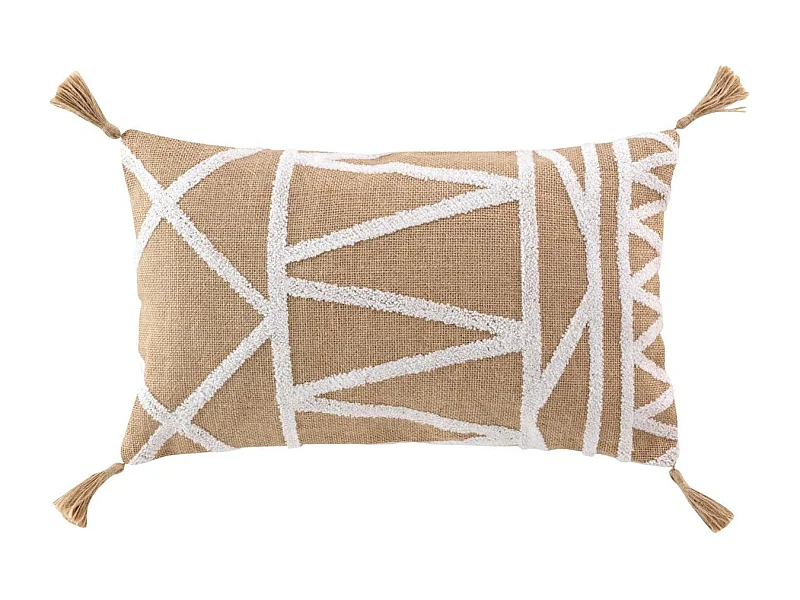 Coussin Déco en Jute "Asmara" 30x50cm Marron