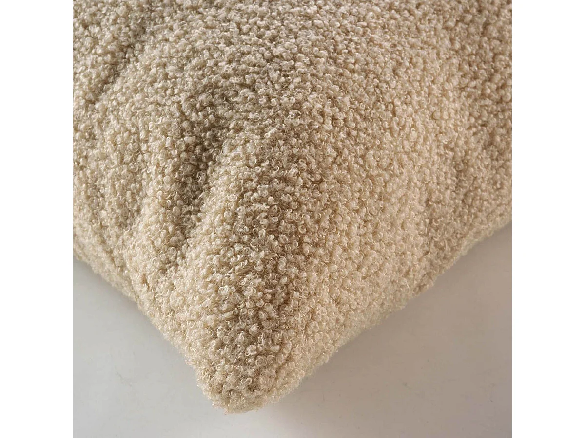 Coussin Déco Bouclette "Wooly" 45x45cm Beige