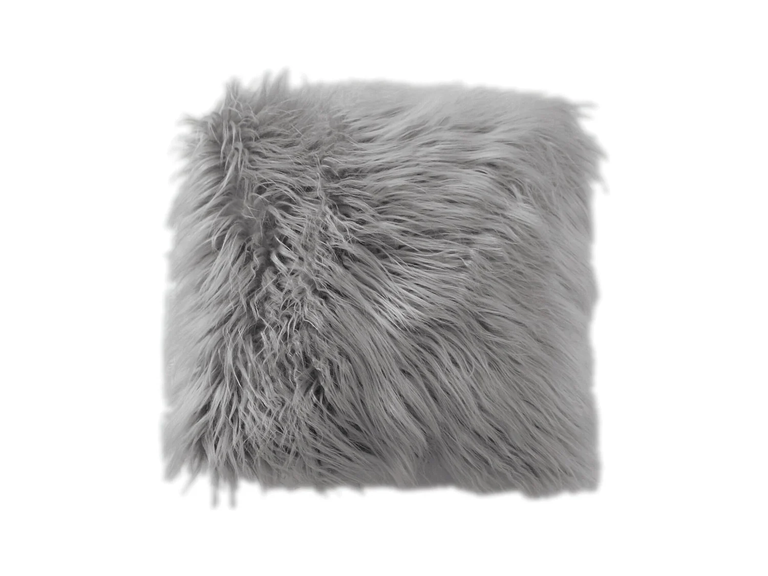 Coussin Déco Effet Fourrure "Epicéa" 45x45cm Gris Clair