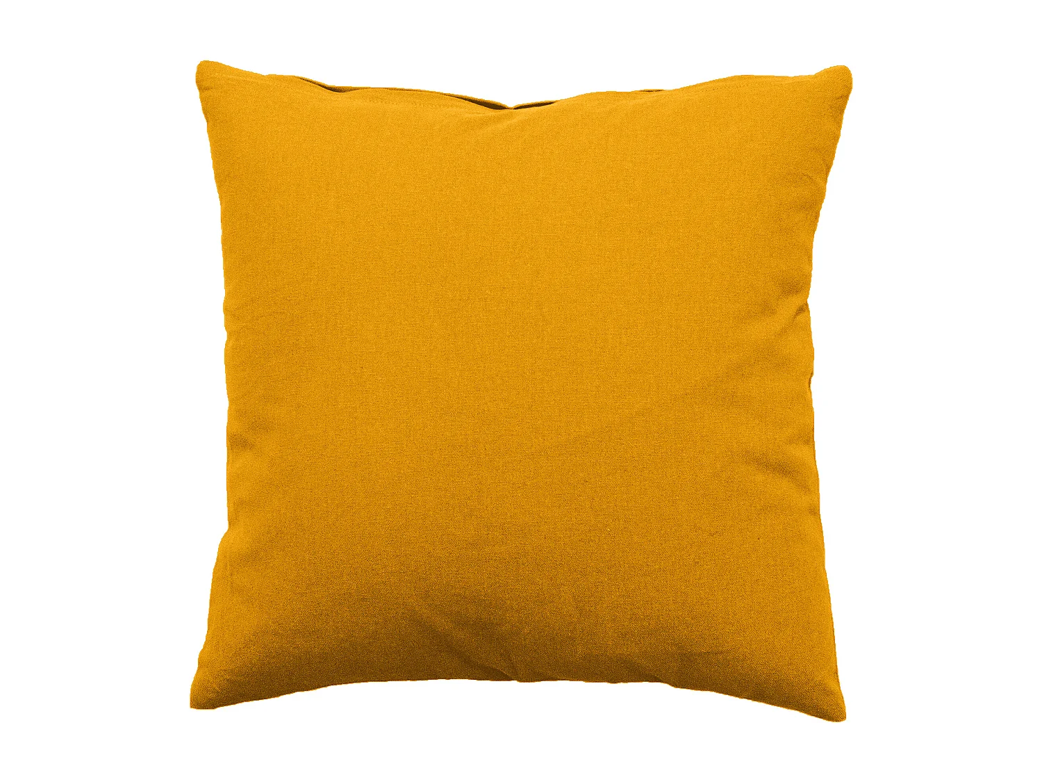 Coussin Déco Uni Déhoussable "Panama" 60x60cm Moutarde