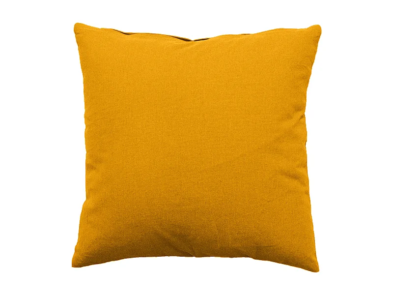 Coussin Déco Uni Déhoussable "Panama" 60x60cm Moutarde