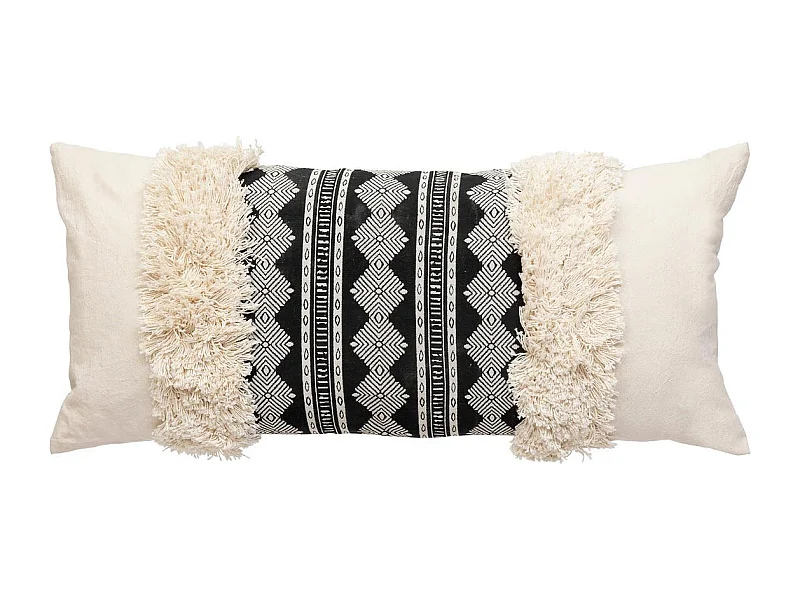 Coussin Déco Jacquard "Inuit Dreams" 35x75cm Ivoire