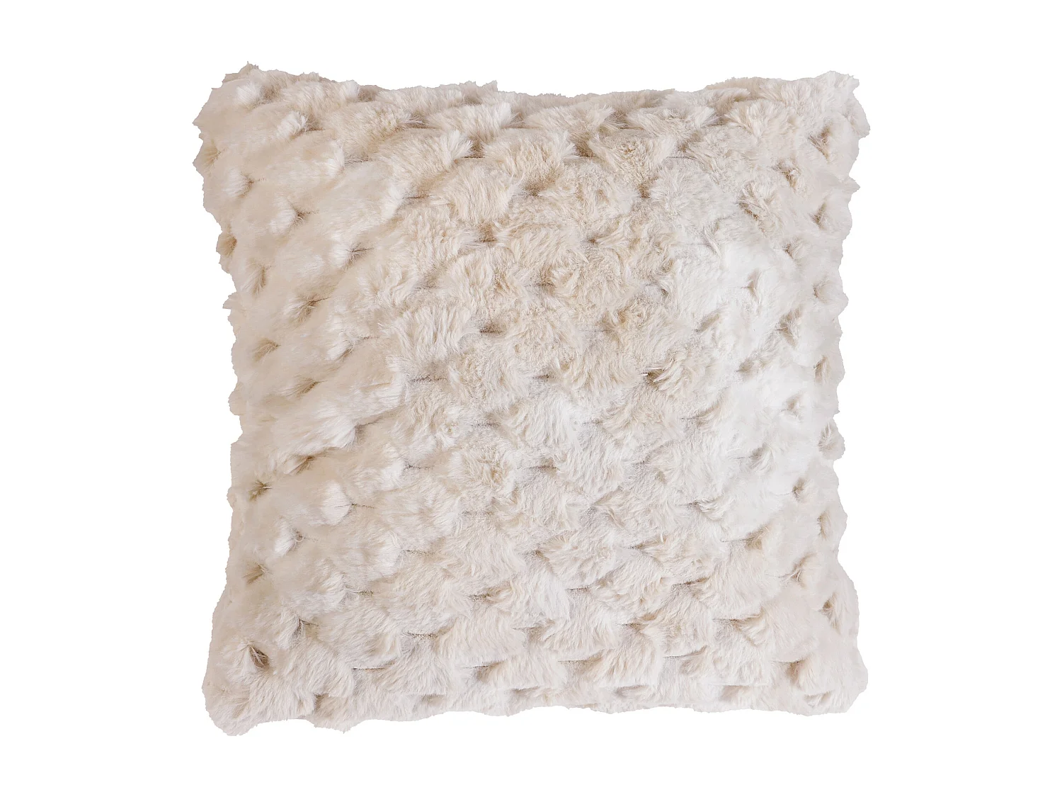 Cojín Imitación Piel con Relieve Geométrico