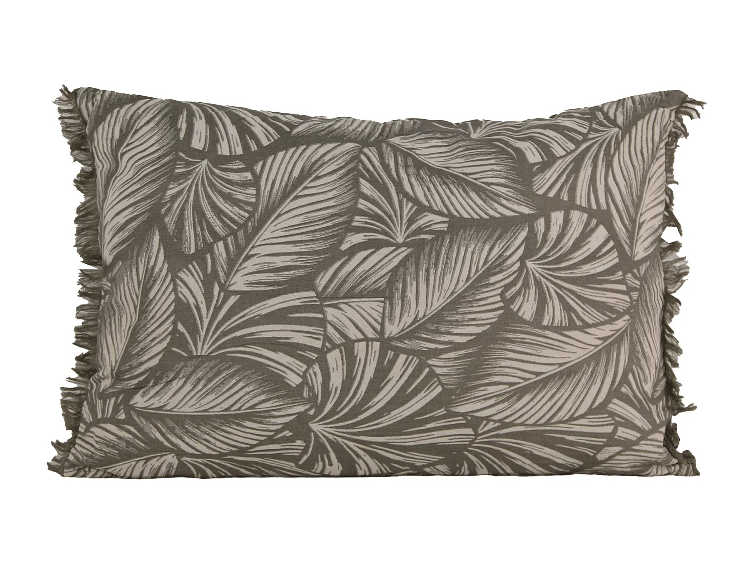 Cojín con estampado de hojas exóticas